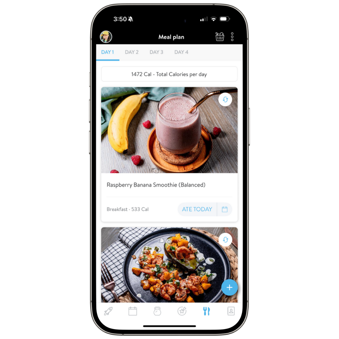 app de nutrición y fitness con acompañamiento online
